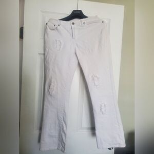 DG2 Distressed White Jeans Size 4p